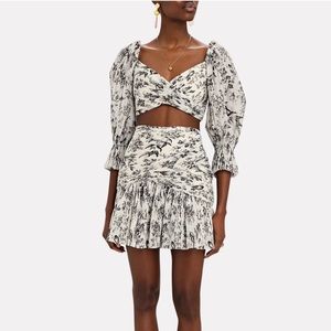 ZIMMERMANN PLEATED TOILE CROP TOP